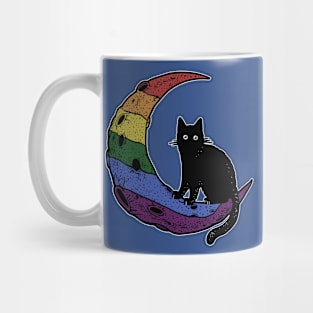 Rainbow Cat Moon LGBT Gay Pride Flag Mug